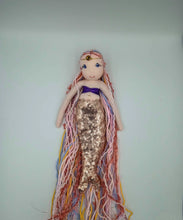 Lade das Bild in den Galerie-Viewer, Stoffpuppe Meerjungfrau-Prinzessin hell - gold